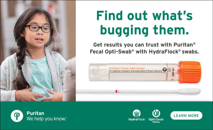 Collect, Transport, and Preserve Fecal Samples with Puritan<sup>&reg;</sup> Fecal Opti-Swab<sup>&reg;</sup>