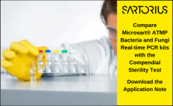 Scientist performing rapid sterility and mycoplasma testing